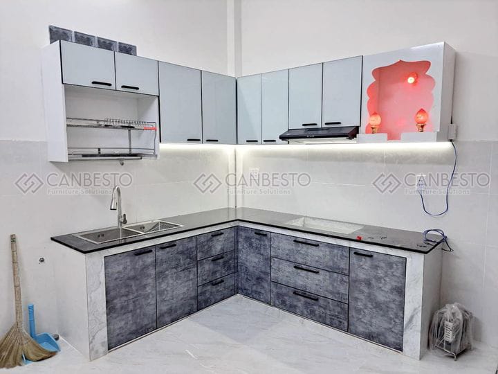 Canbesto: Tủ bếp nhôm kính, thiết kế nội thất tại Biên Hòa - Đồng Nai.
